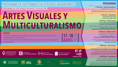 Cartel "Artes visuales y multiculturalismo"