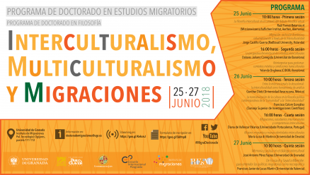 Cartel "Interculturalismo, Multiculturalismo y Migraciones"