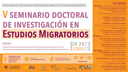 Cartel "V Seminario Doctoral de Investigación en Estudios Migratorios"