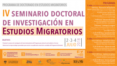 Cartel "IV Seminario Doctoral de Investigación en Estudios Migratorios"