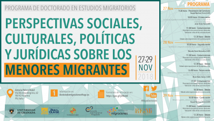Cartel "Perspectivas sociales, culturales, políticas y jurídicas sobre los menores migrantes"